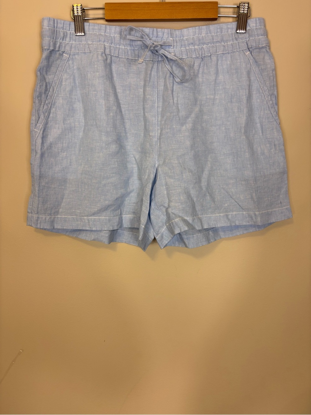 New Tommy Bahama Light Blue 100% Linen Drawstring Shorts Small